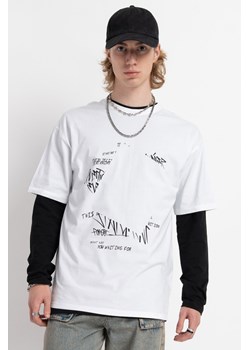 Biały t-shirt OVERSIZE z autorską grafiką z przodu i z tyłu, Rozmiar - 140, Kolor - Biały ze sklepu REPORTER w kategorii T-shirty chłopięce - zdjęcie 189107665