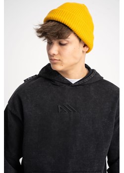 Ciemnoszara bluza OVERSIZE z kapturem z efektem sprania, Rozmiar - 152, Kolor - Czarny ze sklepu REPORTER w kategorii Bluzy chłopięce - zdjęcie 189107776