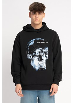 Czarna bluza REGULAR z kapturem z autorską grafiką z przodu, Rozmiar - 146, Kolor - Czarny ze sklepu REPORTER w kategorii Bluzy chłopięce - zdjęcie 189107808