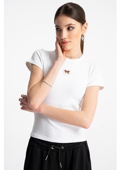 Biała bluzka SLIM z ozdobną aplikacją z przodu, Rozmiar - 140, Kolor - Biały ze sklepu REPORTER w kategorii Bluzki dziewczęce - zdjęcie 189108086