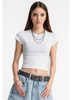 Biały CROP TOP bez nadruków, Rozmiar - 146, Kolor - Biały ze sklepu REPORTER w kategorii Bluzki dziewczęce - zdjęcie 189108216