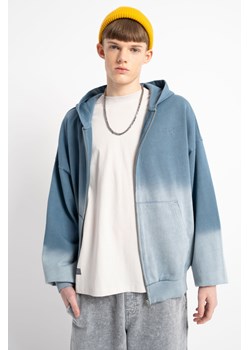 Niebieska bluza BOXY z kapturem z efektem ombre, Rozmiar - 176, Kolor - Niebieski ze sklepu REPORTER w kategorii Bluzy chłopięce - zdjęcie 189108419