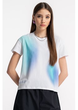 Biały t-shirt RELAXED z kolorowym nadrukiem z przodu, Rozmiar - 140, Kolor - Biały ze sklepu REPORTER w kategorii Bluzki dziewczęce - zdjęcie 189108466