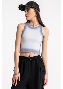 Biały top na ramiączkach z fioletowym cieniowaniem, Rozmiar - 140, Kolor - Multikolor ze sklepu REPORTER w kategorii Bluzki dziewczęce - zdjęcie 189108488