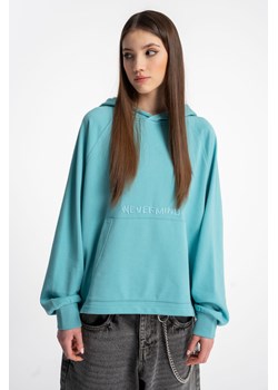 Turkusowa bluza BOXY z haftem z przodu, Rozmiar - 140, Kolor - Niebieski ze sklepu REPORTER w kategorii Bluzy dziewczęce - zdjęcie 189108497