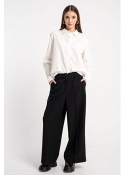 Czarne eleganckie spodnie WIDE LEG z nogawkami w kant, Rozmiar - 140, Kolor - Czarny ze sklepu REPORTER w kategorii Spodnie dziewczęce - zdjęcie 189108695