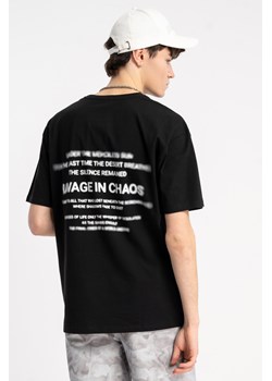 Czarny t-shirt LOOSE z nadrukiem z tyłu, Rozmiar - 146, Kolor - Czarny ze sklepu REPORTER w kategorii T-shirty chłopięce - zdjęcie 189108708