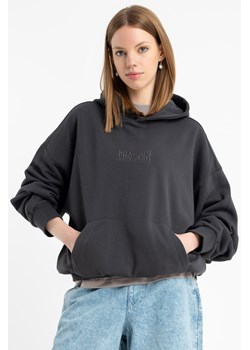 Szara bluza OVERSIZE z kapturem z autorską grafiką z tyłu, Rozmiar - 170, Kolor - Szary ze sklepu REPORTER w kategorii Bluzy dziewczęce - zdjęcie 189108755