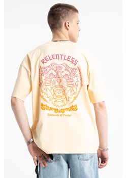 Żółty t-shirt OVERSIZE z autorską grafiką z tyłu, Rozmiar - 170, Kolor - Żółty ze sklepu REPORTER w kategorii T-shirty chłopięce - zdjęcie 189108885