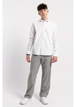 Szare spodnie garniturowe REGULAR w prążki o klasycznym kroju, Rozmiar - 170, Kolor - Szary ze sklepu REPORTER w kategorii Spodnie chłopięce - zdjęcie 189109297