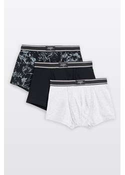 Czarno-szare bokserki bawełniane 3-PAK, Rozmiar - 146, Kolor - Multikolor ze sklepu REPORTER w kategorii Majtki dziecięce - zdjęcie 189109816