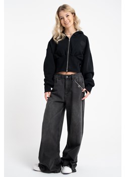 Czarne spodnie jeansowe WIDE LEG, Rozmiar - 170, Kolor - Czarny ze sklepu REPORTER w kategorii Spodnie dziewczęce - zdjęcie 189109839
