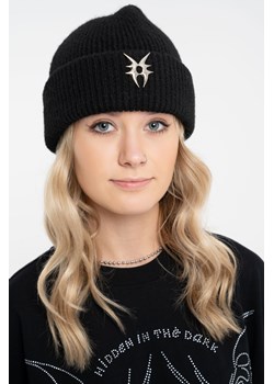 Czarna czapka zimowa z nadrukiem, Rozmiar -  r2, Kolor - Czarny ze sklepu REPORTER w kategorii Czapki dziecięce - zdjęcie 189109846