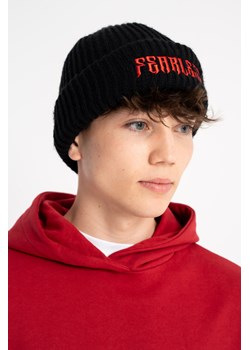 Czarna czapka zimowa z napisem, Rozmiar -  r2, Kolor - Czarny ze sklepu REPORTER w kategorii Czapki dziecięce - zdjęcie 189109965