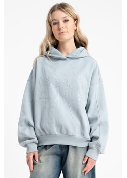 Jasnoniebieska bluza BOXY z autorską grafiką z przodu, Rozmiar - 170, Kolor - Niebieski ze sklepu REPORTER w kategorii Bluzy dziewczęce - zdjęcie 189110117