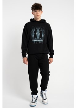 Czarne spodnie dresowe SLIM bez nadruków, Rozmiar - 140, Kolor - Czarny ze sklepu REPORTER w kategorii Spodnie chłopięce - zdjęcie 189110159