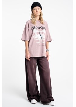 Bordowe spodnie jeansowe WIDE LEG z przetarciami, Rozmiar - 170, Kolor - 009 ze sklepu REPORTER w kategorii Spodnie dziewczęce - zdjęcie 189110399