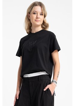 Czarna bluzka COMFORT z ozdobnymi kryształkami w kolorze bluzki, Rozmiar - 170, Kolor - Czarny ze sklepu REPORTER w kategorii Bluzki dziewczęce - zdjęcie 189110588