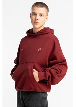 Bordowa bluza REGULAR z minimalistycznym haftem z przodu, Rozmiar - 146, Kolor - Czerwony ze sklepu REPORTER w kategorii Bluzy chłopięce - zdjęcie 189110608