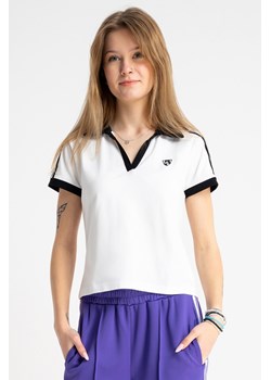 Biała bluzka z kontrastowym wykończeniem, Rozmiar - 140, Kolor - Biały ze sklepu REPORTER w kategorii Bluzki dziewczęce - zdjęcie 189110795