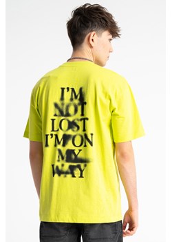 Limonkowy t-shirt LOOSE z autorską grafiką z tyłu, Rozmiar - 140, Kolor - Zielony ze sklepu REPORTER w kategorii T-shirty chłopięce - zdjęcie 189110945