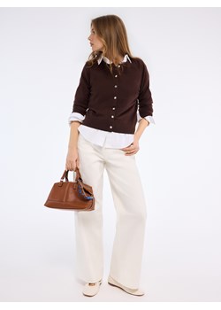 Mohito - Brązowy kardigan - ciemnobrązowy ze sklepu Mohito w kategorii Swetry damskie - zdjęcie 189111359