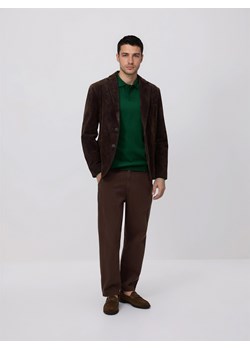 Reserved - Wiskozowy sweter polo - zielony ze sklepu Reserved w kategorii Swetry męskie - zdjęcie 189111788