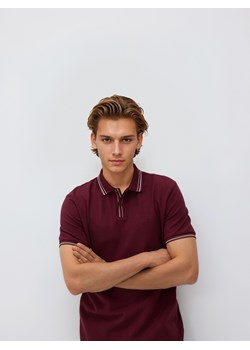 Reserved - Koszulka polo z bawełny merceryzowanej - bordowy ze sklepu Reserved w kategorii T-shirty męskie - zdjęcie 189111806