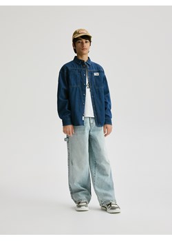 Reserved - Jeansowa koszula - granatowy ze sklepu Reserved w kategorii Koszule chłopięce - zdjęcie 189111939
