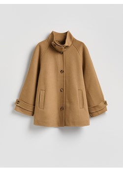 Reserved - Płaszcz handmade z wełną - beżowy ze sklepu Reserved w kategorii Płaszcze damskie - zdjęcie 189111949