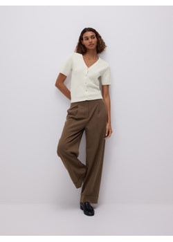 Reserved - Kardigan ze strukturalnym splotem - kremowy ze sklepu Reserved w kategorii Swetry damskie - zdjęcie 189112079