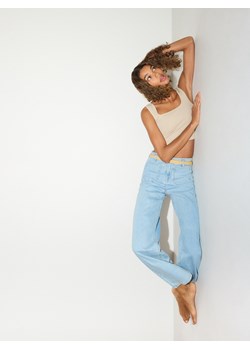 Reserved - Jeansy wide leg z paskiem - niebieski ze sklepu Reserved w kategorii Jeansy damskie - zdjęcie 189112127