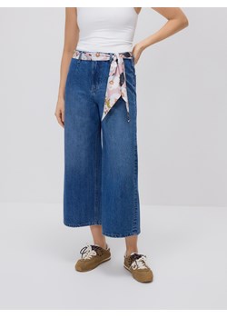 Reserved - Jeansy culotte z chustką - niebieski ze sklepu Reserved w kategorii Jeansy damskie - zdjęcie 189112155