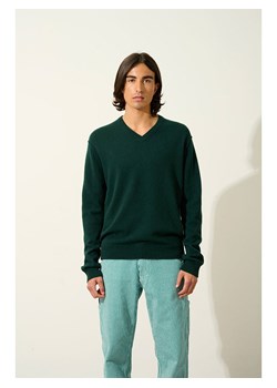 AUTHENTIC CASHMERE Kaszmirowy sweter "Timeo" w kolorze ciemnozielonym ze sklepu Limango Polska w kategorii Swetry męskie - zdjęcie 189114705