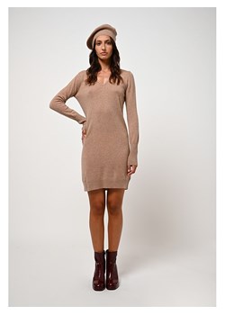 AUTHENTIC CASHMERE Kaszmirowa sukienka "Capelet" w kolorze beżowym ze sklepu Limango Polska w kategorii Sukienki - zdjęcie 189114935