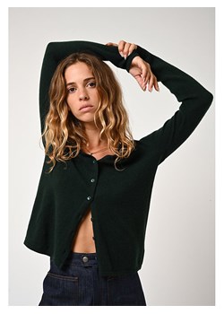 AUTHENTIC CASHMERE Kaszmirowy kardigan "Chalais" w kolorze ciemnozielonym ze sklepu Limango Polska w kategorii Swetry damskie - zdjęcie 189115008