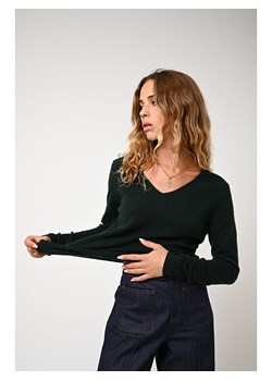 AUTHENTIC CASHMERE Kaszmirowy sweter "Galise" w kolorze ciemnozielonym ze sklepu Limango Polska w kategorii Swetry damskie - zdjęcie 189115446