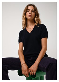 AUTHENTIC CASHMERE Kaszmirowa koszulka "Kali" w kolorze granatowym ze sklepu Limango Polska w kategorii Bluzki damskie - zdjęcie 189115566