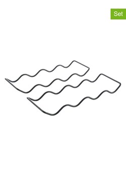 metaltex Półki (2 szt.) "Lava" w kolorze srebrnym na butelki - 11 x 32 cm ze sklepu Limango Polska w kategorii Akcesoria i przechowywanie - zdjęcie 189116499