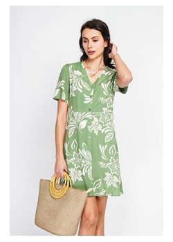 ASSUILI Sukienka w kolorze biało-zielonym ze sklepu Limango Polska w kategorii Sukienki - zdjęcie 189117728