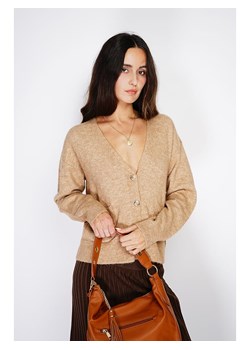 ASSUILI Kaszmirowy kardigan w kolorze jasnobrązowym ze sklepu Limango Polska w kategorii Swetry damskie - zdjęcie 189118138