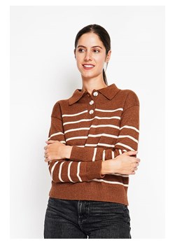 ASSUILI Sweter w kolorze jasnobrązowo-białym ze sklepu Limango Polska w kategorii Swetry damskie - zdjęcie 189118468