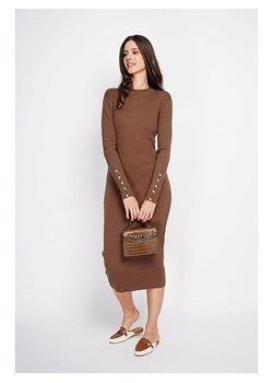 ASSUILI Sukienka dzianinowa w kolorze brązowym ze sklepu Limango Polska w kategorii Sukienki - zdjęcie 189118547
