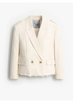 Mohito - Krótka kremowa marynarka oversize - kremowy ze sklepu Mohito w kategorii Marynarki damskie - zdjęcie 189120919
