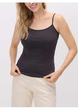 Reserved - Bawełniany top - ciemnoszary ze sklepu Reserved w kategorii Bluzki damskie - zdjęcie 189121066