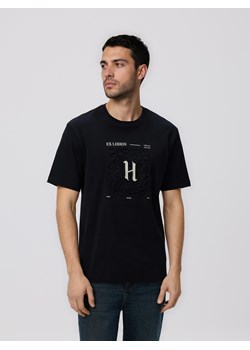 Reserved - T-shirt regular z aplikacją - czarny ze sklepu Reserved w kategorii T-shirty męskie - zdjęcie 189121089