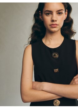 Reserved - Kamizelka z ozdobnymi guzikami - czarny ze sklepu Reserved w kategorii Kamizelki damskie - zdjęcie 189121289