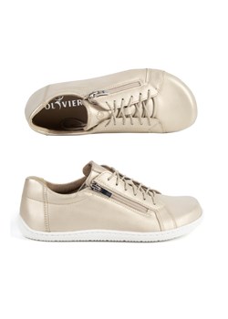 Damskie minimalistyczne buty skórzane barefoot model 1243 złote ze sklepu butyolivier w kategorii Półbuty damskie - zdjęcie 189121505