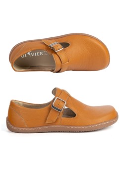 Buty barefoot damskie skórzane półeleganckie z paskiem – Olivier ROSA rude ze sklepu butyolivier w kategorii Półbuty damskie - zdjęcie 189121519