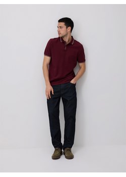 Reserved - Koszulka polo z bawełny merceryzowanej - bordowy ze sklepu Reserved w kategorii T-shirty męskie - zdjęcie 189122947